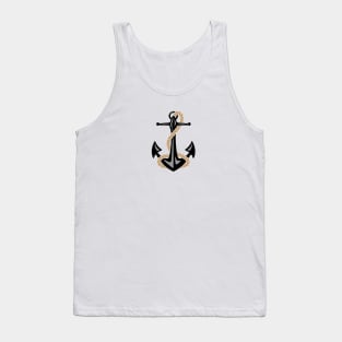 Classic Nautical Anchor and Rope Design Tank Top